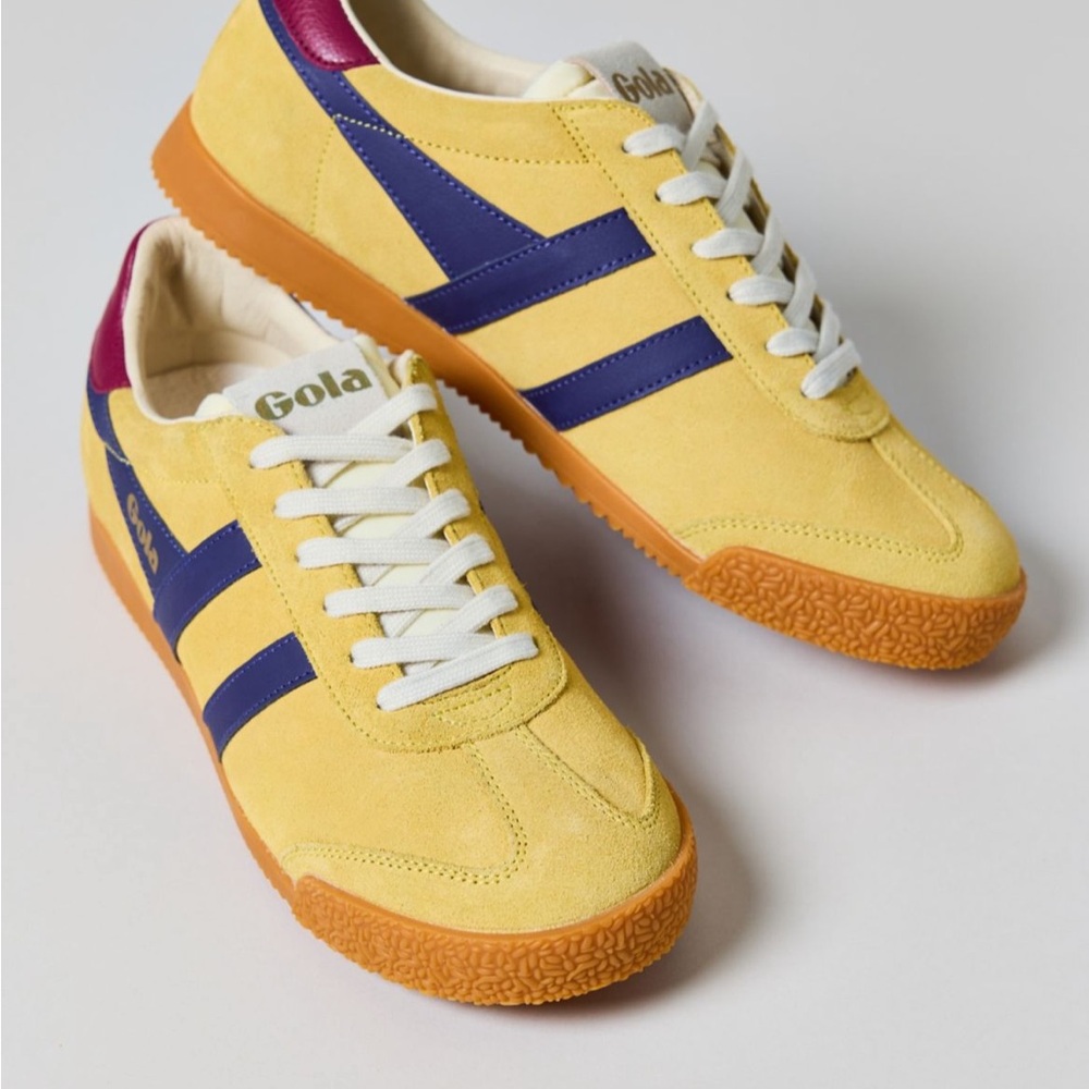 Gola Mustard and Navy Trainers